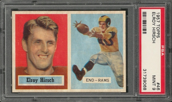 1957 Topps Football #46 Elroy Hirsch – PSA MINT 9
